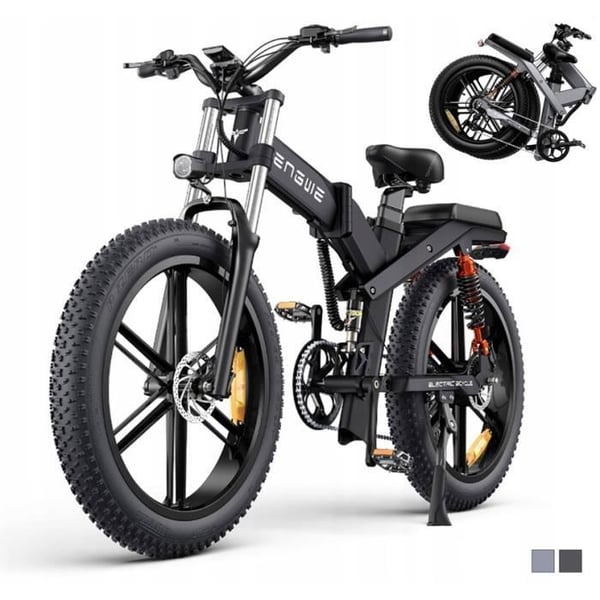 ENGWE X26 Elcykel 26*4,0 tum Tjocka Däck, 48V 1000W Motor, 29,2Ah Batteri, Max 50 km-h - Svart
