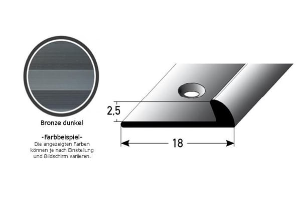 Ramprofil för designbeläggningar H för ram 2,5 mm i perforerad aluminium Modell 387 Mörk brons