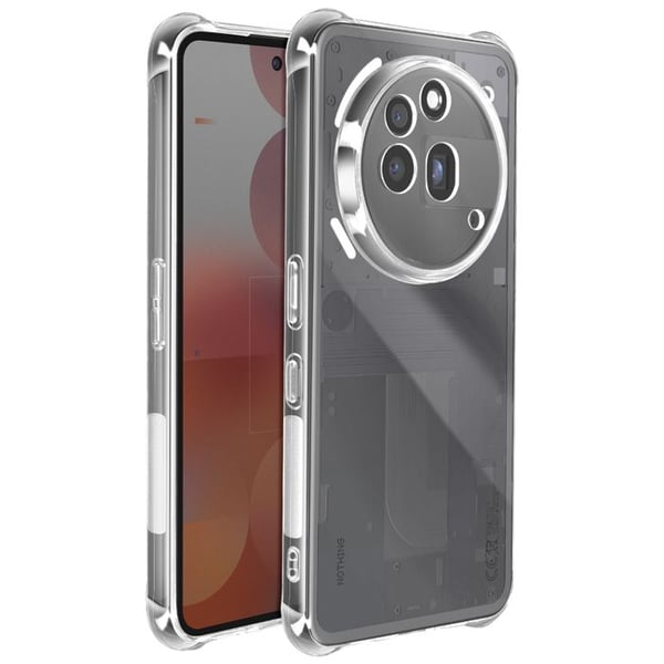 Skydd för Nothing Phone 3a Pro - Stötsäker - Transparent - Flexibel silikon - Förstärkta hörn - Lätt
