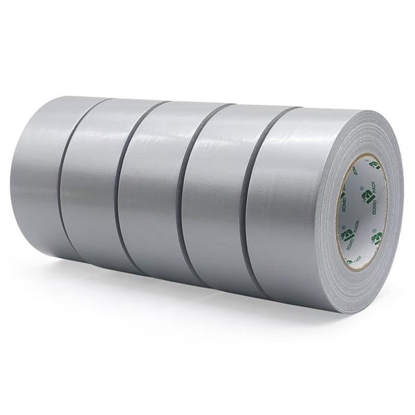 BOMEI PACK Unil - Grå Vävtejp, Heavy Duty Duct Tape 5 rullar 50 mm x 50 m för reparationer, fästande