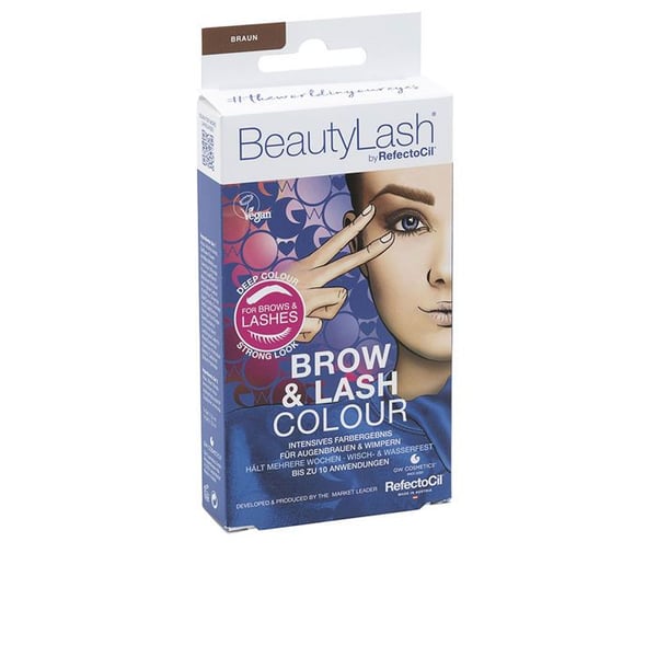 BEAUTYLASH BROW &amp; LASH COLOUR kit för färgning av ögonbryn och fransar #Mellanbrun 1 enhet