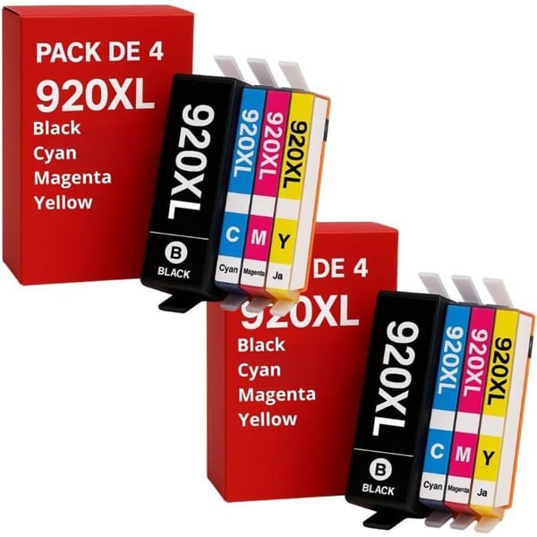 Pack med 8 Kompatibla Patroner HP 920 XL OfficeJet 6000, 6500/E709/E710/Dra, 6500A/Plus, 7000/Bred, 7500A/Bred, E710A/N