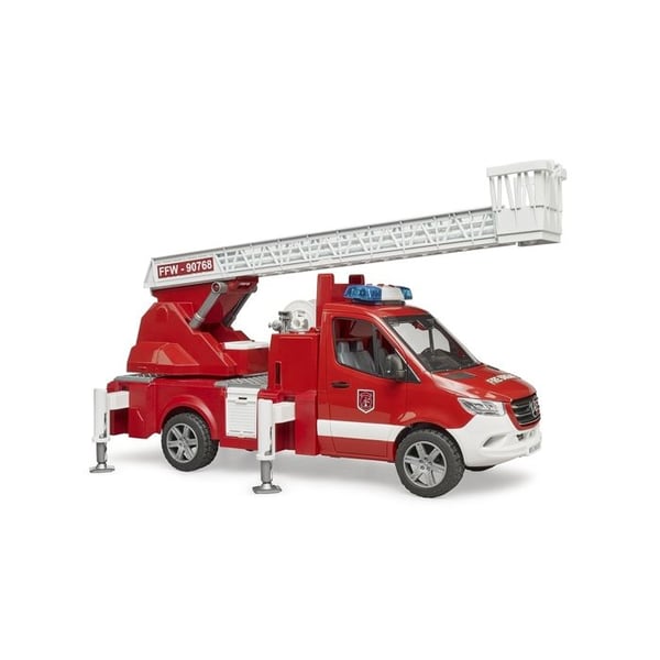 Mercedes Benz Sprinter brandbil med stege, vattenspruta och ljud- och ljusmodul Mercedes Benz Sprinter brandbil med stege, vattenspruta och ljud- och ljusmodul