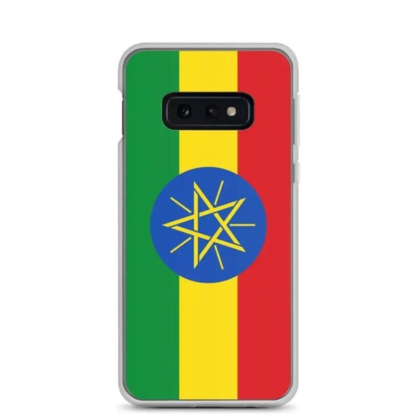 Telefonfodral – Flagga för Etiopien – Kompatibel med Samsung Galaxy S10e – Mjuk Fodral – Stötresistent och Stötabsorberande – Pixelforma