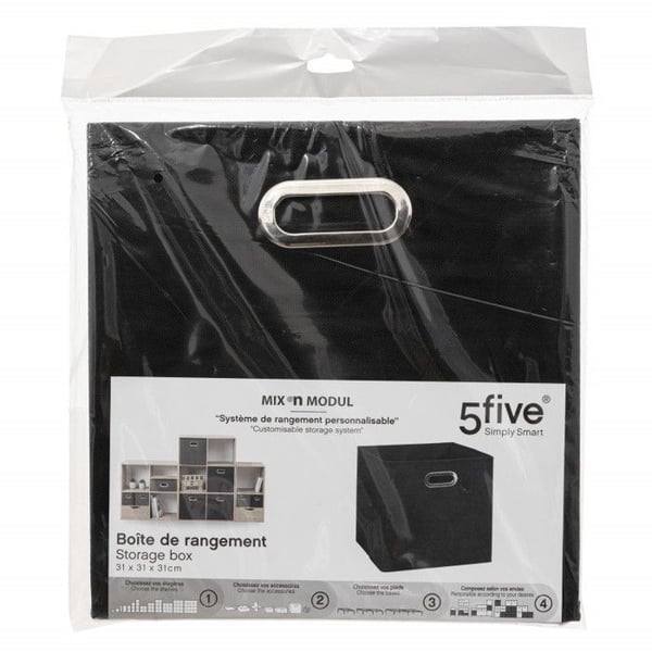 Förvaringslåda 31 x 31 x 31 cm Atmosphera - Svart - 4 förvaringslådor