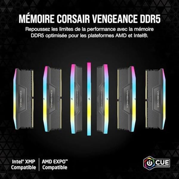 RAM DDR5 - CORSAIR - Vengeance RGB - 32GB - 5200MHz - CL40-40-40-77