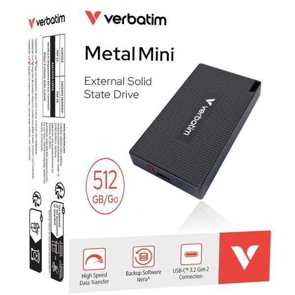 Extern SSD - VERBATIM - Metall Mini - 512 Go