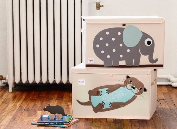 Leksakslåda - WEBER - Elefant - Barn - 100% Polyester - Grå