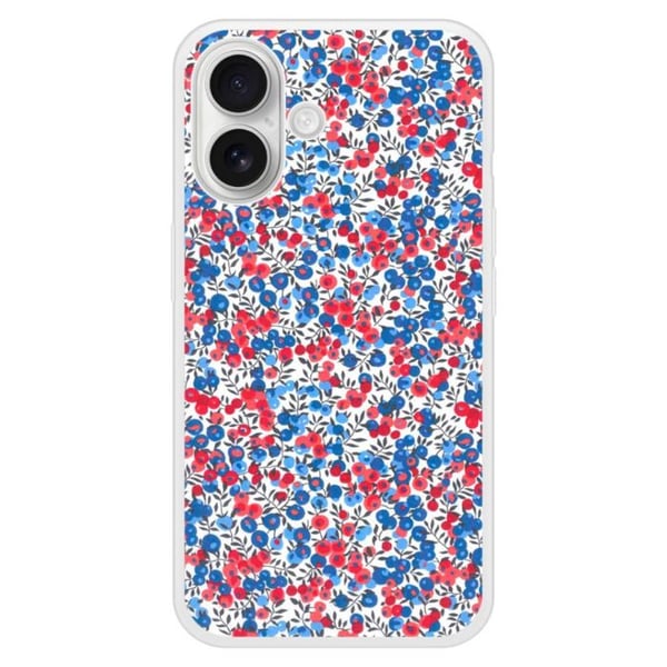 Skal i förstärkt silikon med tryck, kompatibel med Apple iPhone 16 Plus Liberty Wiltshire Blå