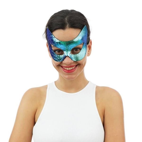 Ansiktsmask - LITEN CLOWN - Iridescent - Skal-effekt - Blå - Bekväm