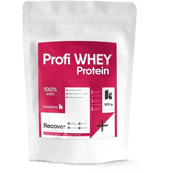 Kompava Profi Whey Protein 500 g, jordgubb