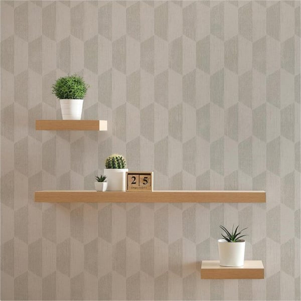 Tapet 3D Effekt Tommaso M1-No.3468 Beige Silver Grafisk Geometrisk