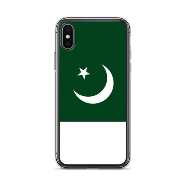Mobilskal – Pakistanflagga – Kompatibel med iPhone X – Mjukt fodral – Slitstarkt och stöttåligt – Silikon – Pixelforma