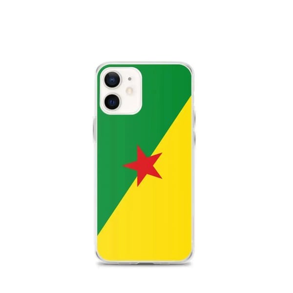 Mobilskal – Guyana flagga – Kompatibel med iPhone 12 mini – Mjuk fodral – Slitstark och stöttålig – Silikon – Pixelforma