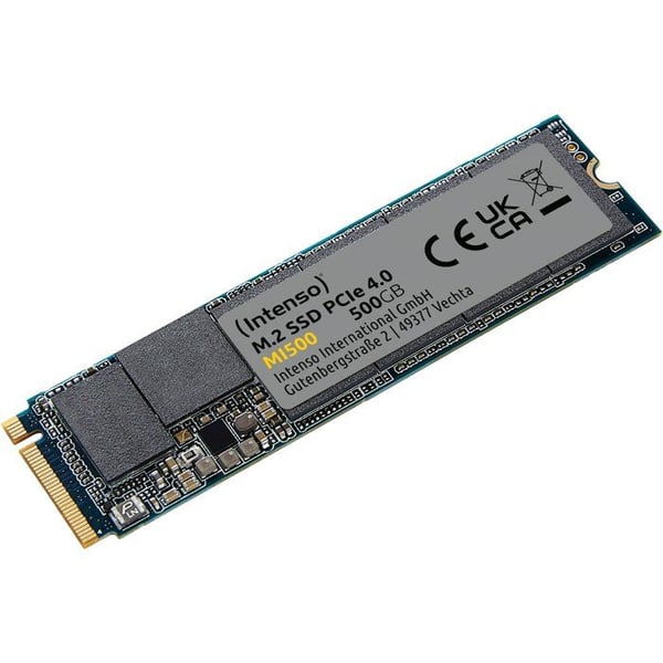 INTENSO - MI500 - Intern SSD - 500 Go - NVMe M.2 PCIe Gen 4x4 - Läshastighet upp till 5 300 Mo/s