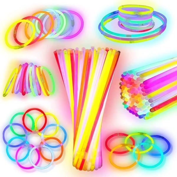 Glow Sticks, paket med 100 8-tums Glow Sticks med kopplingar för armband Bollar, Glow Toys för barn[1]