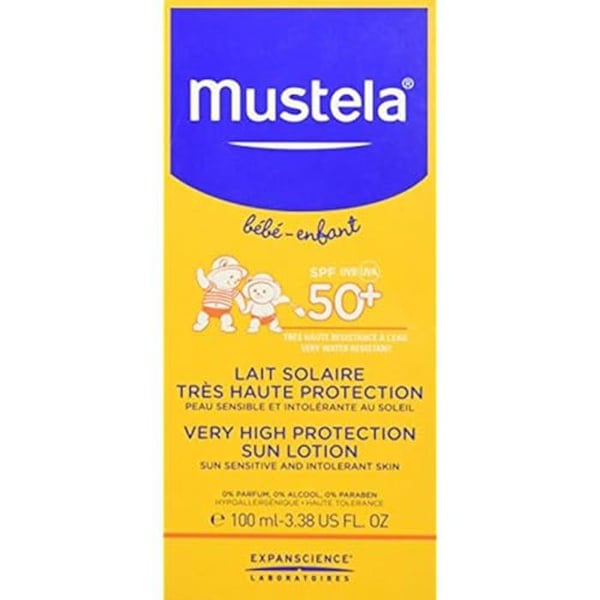 Solmjölk - MUSTELA - SPF50+ - 100 ml - Allergivänligt - Babyskydd