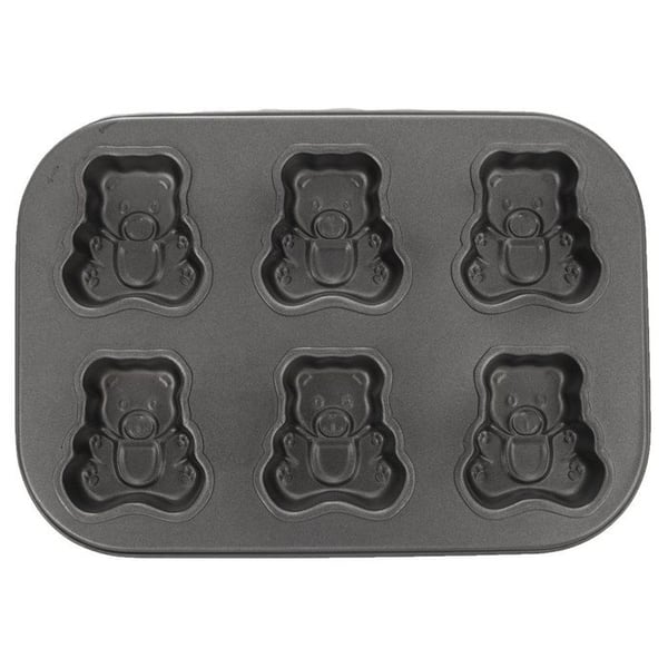 Småkageform - ORION - Teddybjørn - Kulstofstål - Non-stick - 6 bjørne