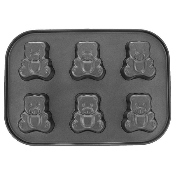 Småkageform - ORION - Teddybjørn - Kulstofstål - Non-stick - 6 bjørne