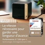 TOSHIBA Intern HDD 3.5" NAS N300 - Hög tillförlitlighet - 8 To - 7200 rpm - 512 Mo - 24/7 - CMR - RAID