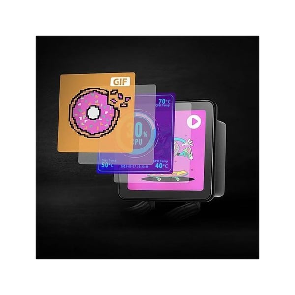 Vätskekylning AIO - MARS GAMING - ML-VISIONPRO240 - 2x ARGB-fläktar - TDP 500W - Skärm
