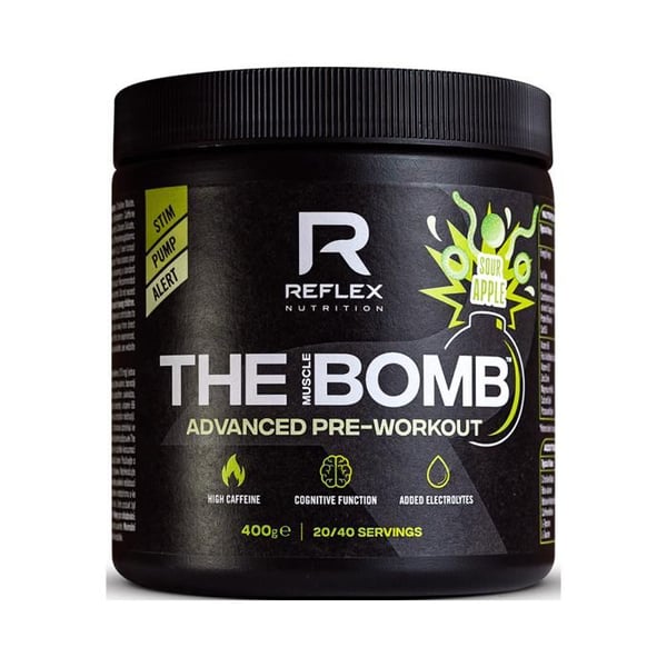 La bombe muskulär 40 port Syrlig äpple Reflex Nutrition Pre-träning