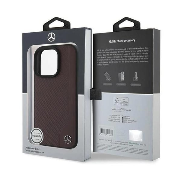 Mercedes MB Imitationsläderfodral med MagSafe för iPhone 16 Pro Max 6,9" Röd - MEHMP16X23RBGVR