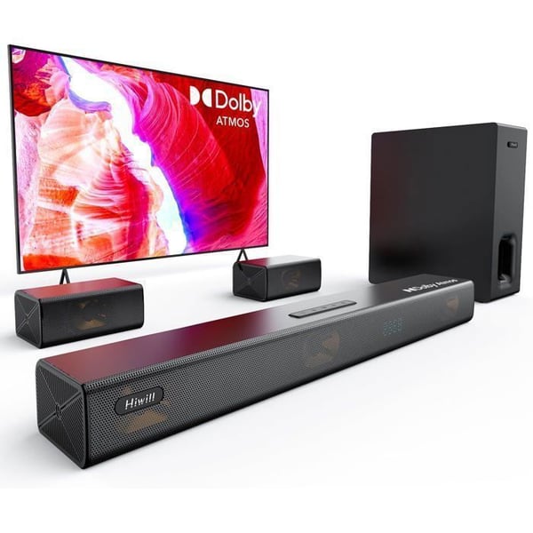 Barre Son - HIWILL - A51 PRO - 5.1CH Dolby Atmos - Subwoofer 6,5 tum - Trådlösa surroundhögtalare