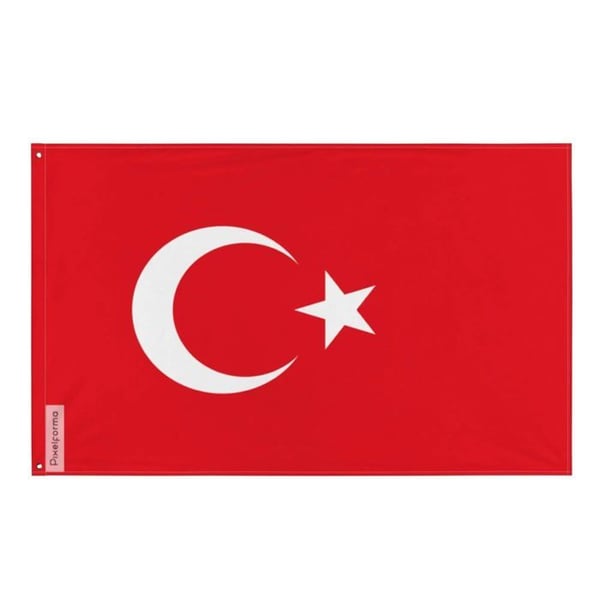 Turkiets flagga – 128 x 192 cm – Hållbar polyester – 2 metallöglor – Inomhus / Utomhus – Pixelforma