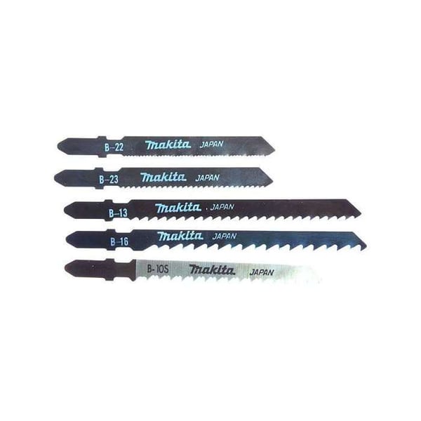 Sågblad för sticksåg - MAKITA - A-86898 - Pack med 5 blad - Rakt snitt - Trä, metall, PVC, plast