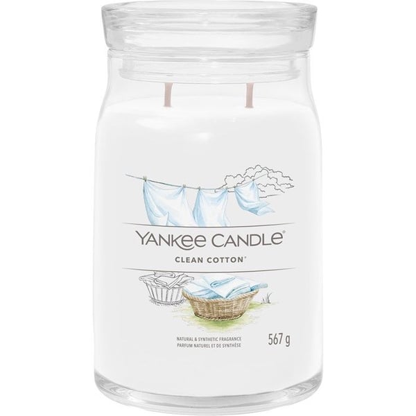 Bougie signatur i fräsch bomull stort format - Yankee Candle