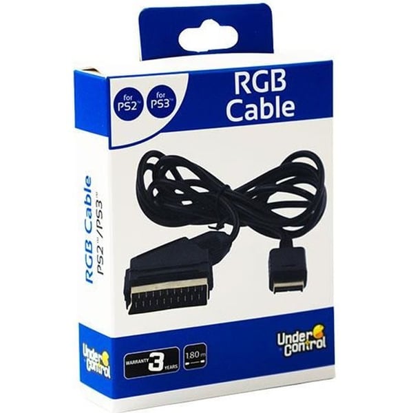 Peritelkabel - Kompatibel med PS2/PS3 - 1,8 m - Guldpläterad kontakt - Trådad - Multifunktionell