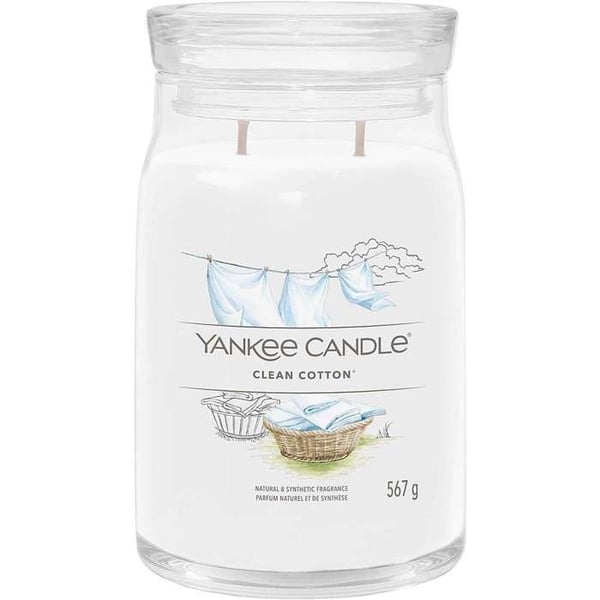 Bougie signatur i fräsch bomull stort format - Yankee Candle