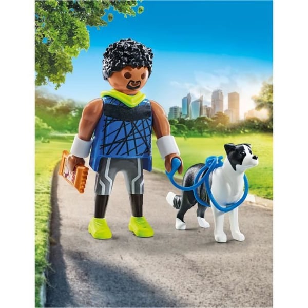 Sportfigur med hund - PLAYMOBIL - PLAYMOBIL 71740 - Sportig man med Border Collie - 7 delar - 1 figur