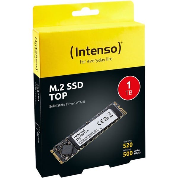 INTENSO - Topp - Intern SSD - 1 To - M.2 SATA III 6 Gb/s - Läshastighet upp till 520 Mo/s