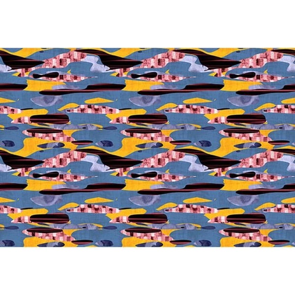 Abstrakt tapet M1-No.61373 Digitaltryck Blå Gul