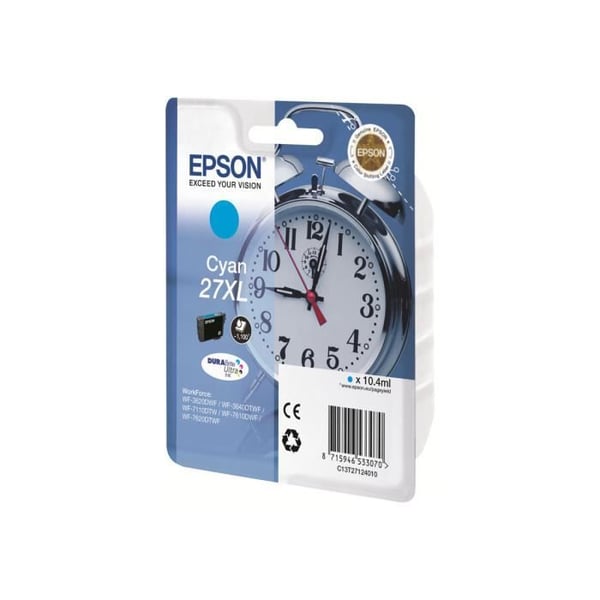 Epson 27XL bläckpatron - Cyan - XL - WorkForce WF-3620DWF, WF-3640DTWF, WF-7110DTW, WF-7610DWF