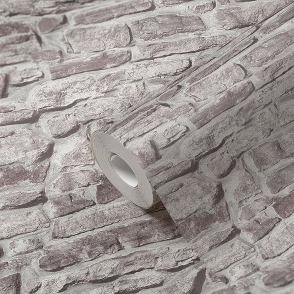 Non-woven tapeter - grå - stenimitation - Mönstrade tapeter - Elements II - A.S Création