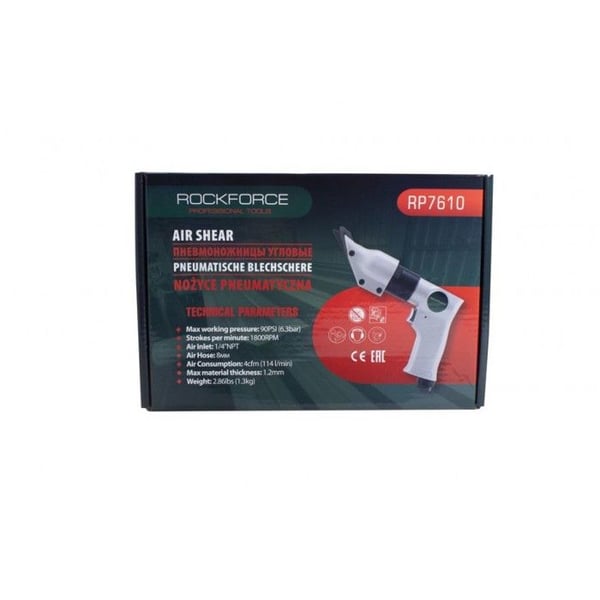Vinklade pneumatiska saxar - Rockforce - Modell RP7610 - 1800 snitt/min - Skärbredd 5,5 mm