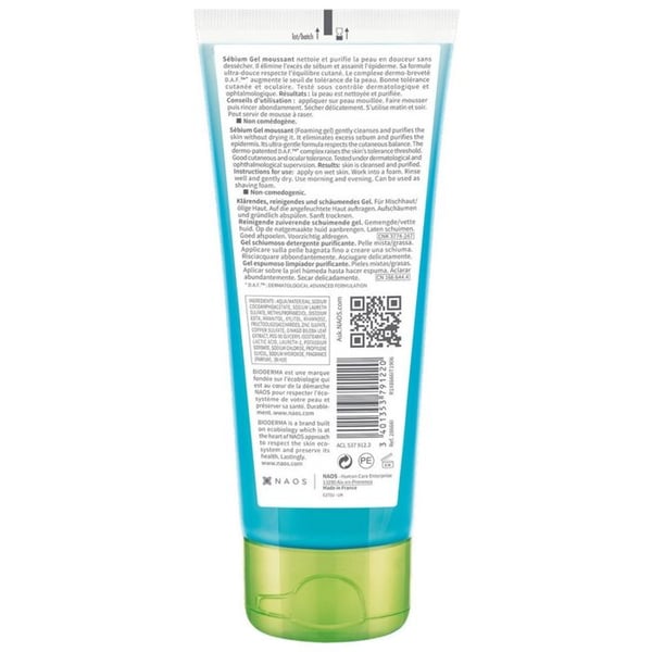 Bioderma Sébium Skumrengöringsgel För Kombinerad Till Fet Hy 100 ml