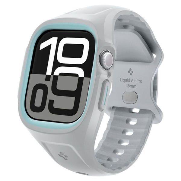 Spigen Liquid Air Pro – Armbånd med etui til Apple Watch 10 46 mm (grå)