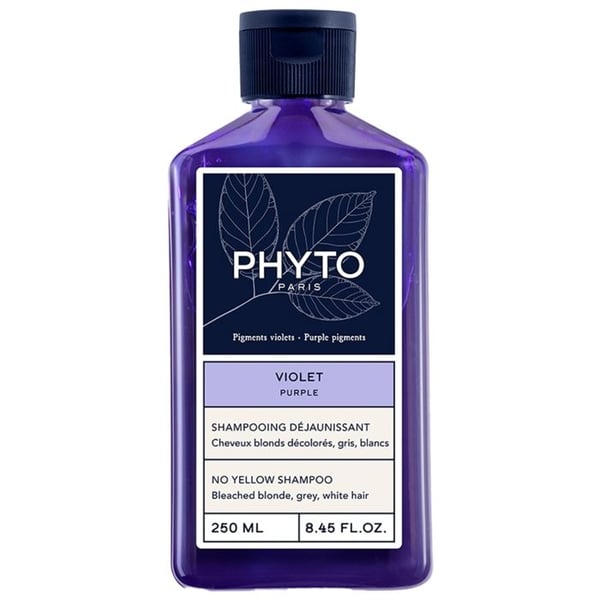 Phyto Violet Removing Shampoo - Missfärgat blont grått vitt hår - 250 ml flaska