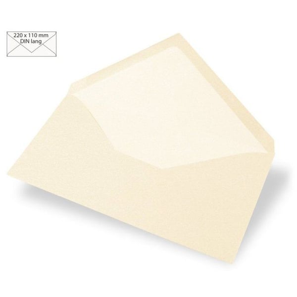 Kuvert DIN lång, enfärgad, FSC Mix Credit, elfenben, 220x110mm, 90g / m², 5 st