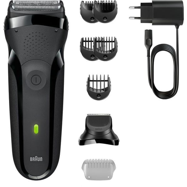 Elektrisk rakapparat BRAUN Series 3 - Svart - Batteritid 30 minuter - Snabbladdning 5 minuter