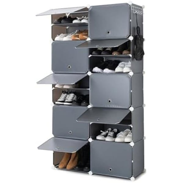 Black Grey Modular Shelf Unit - INNOVAGOODS - För skor, böcker, kläder, leksaker