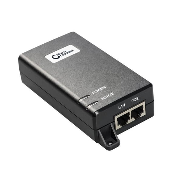 POE-injektor 30W - MICRO CONNECT - Gigabit Ethernet - 802.3AF-AT - 1000Mbps - 52V DC