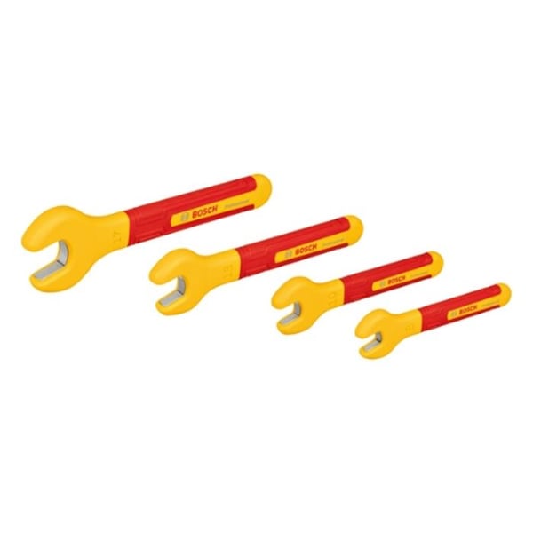 Bosch Professional VDE nyckelset (med 4 skiftnycklar: 8 mm, 10 mm, 13 mm och 17 mm, certifierade upp till 1 000 V)