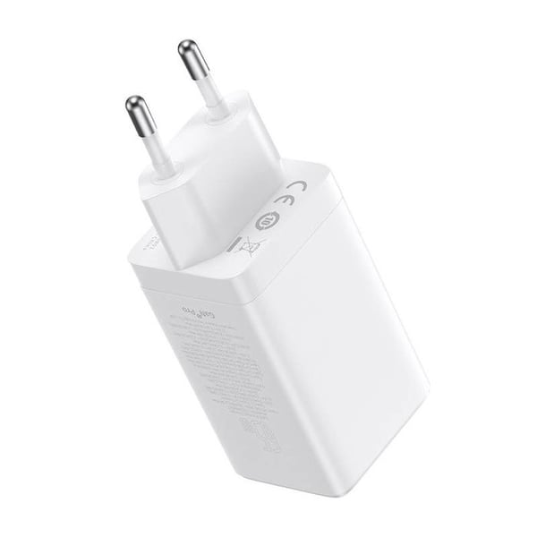 Laddare - BASEUS - GaN5 Pro - 2xUSB-C + USB - 65W - Vit