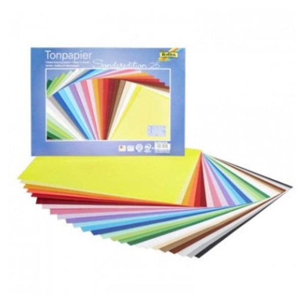 Papper kartong 35x25 cm 130g/m² 25 assorterade färger