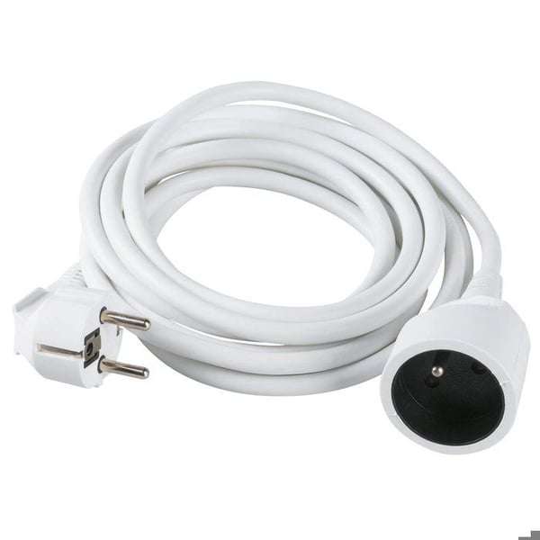 Elkabel - Hushåll - Dhome - H05 VV-F - 3G1,5 mm² - 2P+T - 16 A - L. 10 m - Vit - Pluggbar